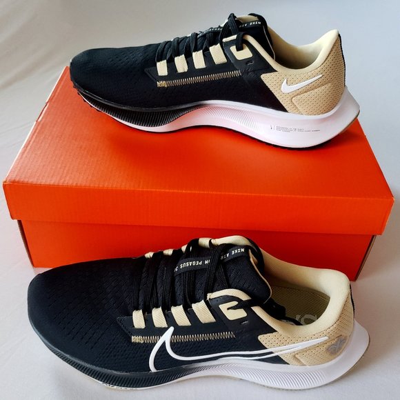 Nike Air Zoom Pegasus 38 New Orleans Saints Shoes Size M 8.5/ W 10 - Picture 1 of 12
